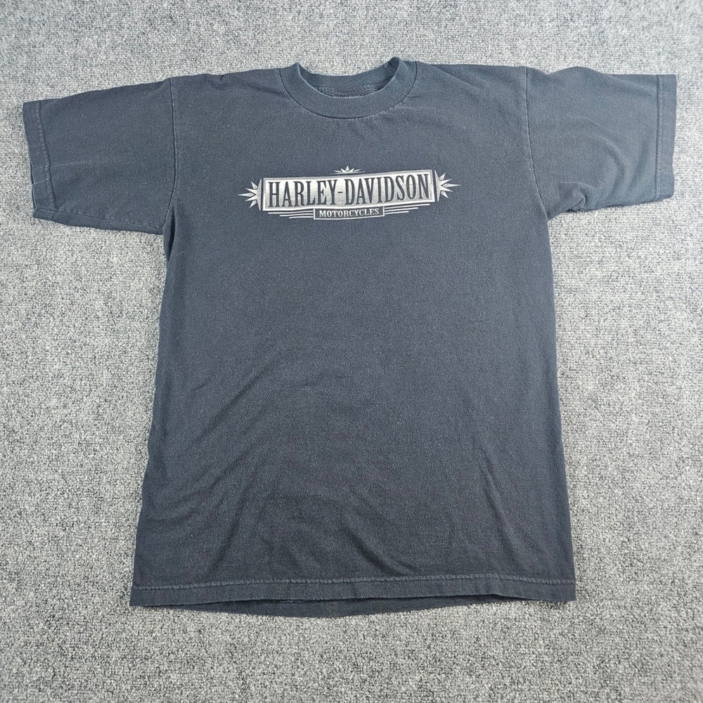 Harley-Davidson T-Shirt Men's Medium Black Good Aces & Eights Mason OH 2000 Y2K